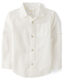 GYMBOReeGymboree Boys and Toddlers Long Sleeve Linen Button-Down Shirt, Solid White, 12 Solid White 12