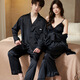 Modal Spring and Autumn Ice Silk Silk Silk Sosting Stardgown Pajamas Nuevo estilo Summer Home Trait Men Men's Men 692 Black Women 675 Milk Champagne XL Women + Men XL