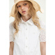 ELLE KIDS children's clothing summer new style girls French pastoral style cotton embroidered lace collar casual short-sleeved shirt top white 140