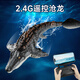 4DRC Remote Control Boat High Speed Boat Electric Dinosaur Shark Model Boy Toy 3-6-8-10 Years Old Children's Birthday Gift Fully Waterproof-Canglong Standard Version (Single Electric Version) Includes 1 Battery/Wire + Shipping Insurance
