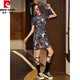 Pierre Cardin chinois Trend Cheongsam Young 202025 Nouvelle fille d'été améliorée Retro Chinese Style Small Summer Bourgogne 983 XL Recommandé 110-120Jin [Jin est égal à 0,5 kg]