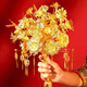 [News in summer] Bride wedding bouquet gift wedding DIY golden newlywed Xiuhe girlfriend Golden branch jade leaves (finished product + transparent and handbag)