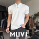 Muwei American high street heavyweight men's t-shirt summer new retro right shoulder polo short-sleeved shirt Henry collar fitness top black 90% of buyers choose 2XL recommended 140-160Jin Jin equals 0.5 kg