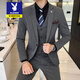 
Playboy suit suit men's three-piece Korean style slim business formal suit casual little suit groom best man wedding dress 719/black [two-piece suit + pants] 2XL Recommended 135-145Jin [Jin equals 0.5 kg]