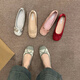Yupinjia plano plano zapatos de noche gentiles franceses zapatos rojos pequeños zapatos solteros zapatos para mujeres suaves zapatos de ballet plateado primavera verano otoño plateado 37
