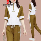 皮尔卡丹（pierre cardin）冰|丝休闲套装女士2025夏季新款宽松大版女装时尚减龄短袖运动服 (684)黑色 M (建议100斤以下)