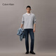 Calvin Kleinjeans25 Frühlings- und Herbst -Herren -Trendy Retro Casual Pendler Dunkelblau Waschuhr Stretch Slim Jeans