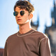 Mr. Bu Bu silhouette design short-sleeved T-shirt for men 2024 spring and summer new American casual and fashionable simple GT15265 Cigarette L (175)