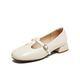 
Best 2025 autumn new Mary Jane shoes simple retro light mouth thick heel women's single shoes B9929CQ5 beige 35