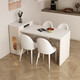 YIQICHENGPIN cream style retractable slate island dining table integrated kitchen home light luxury tea table and chair combination modern coffee table fixed socket regular flat style island dining table 1 meter single island table