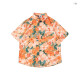 Ximuyao Vintage Ölgemälde Hong Kong Style Retro Blumenhemd Männer Hawaiianer Urlaub Lose Sommerpaar kurzärmeliges Hemd 3527 Grün M.