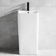 KOHLER Square column wash basin simple ceramic joint column basin bathroom vertical small wash 829 basin + black single cold faucet + ceramic drain