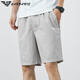 FALAI ARMANI Brand haut de gamme Armani Men's Pure Cotton Shorts minces d'été Nouvelle Couleur solide en ligne droite en cinq points Pantalon décontracté 9224 Kaki 2xl Recommandé 160-175 Jin [Jin est égal à 0,5 kg]