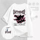 2025 new T-shirt co-branded American fashion brand pure cotton short-sleeved men and women summer loose trendy half-sleeved versatile top Burgundy-691 red-eye dragon M