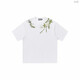 
Lilang HARSH AND CRUEL American alphabet plant flower round neck heavy short-sleeved T-shirt for men and women summer S1049# white L