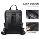 Kangaroo new men's genuine leather laptop bag men's backpack business travel cowhide large capacity new 9196 black irregular bag vertical pattern floral leather