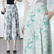 
9275 eight-point cotton linen skirt pants flower pants Chinese style casual droop middle-aged women's pants cool loose wide-leg pants summer purple bamboo 31