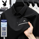 Playboy 100% ice silk short-sleeved T-shirt for men's summer new markless and iron-free stamping business casual POLO shirt top XD/6627 gray S 165 [Suggested 100-120Jin [Jin equals 0.5 kg]]