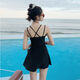 Qingchiying (QINGCHIYING) swimsuit women one-piece, cover the belly and make you look slim and conservative 2025 new Korean ins style hot spring sexy fairy swimsuit pink 12041 2XL
