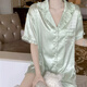 Modal Pyjamas für Frauen im Sommer, Ice Seide Cool und White Feel Green Home-Kleidung kurzärmelige Anzüge können außerhalb von 9221 Green M getragen werden [vorgeschlagen 80-95 Jin [Jin entspricht 0,5 kg]]