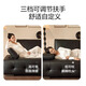 Tianxipai light Italian down leather sofa living room new black Lawrence sofa super wide seat depth 1050-same model in the store Night Shadow Black-2 left + 2 right (2.88m) [30-day shipping]