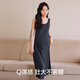 
Miduli maternity dress summer 2025 new large-size suspender skirt vest long skirt maternity dress black XL