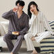 
FHHUABD couple pajamas spring and autumn style 2024 new pure cotton long sleeve women cute cartoon men can wear home clothes set Flagship store-757 2XL single woman