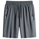 Ice Silk Shorts Herren Sommer Lose Reißverschluss Tasche Fünf-Punkte-Hosen großer Größe im Freien Basketball Sport Casual Hosen BSL-K723 Black 2xl