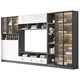 
Anerya Jiangyuyuan TV Cabinet Background Wall Cabinet Integrated Solid Wood Storage Cabinet Storage Cabinet Customized Living Room TV Cabinet [Jianyuyuan] Style 14380*210*35cm Door Installation
