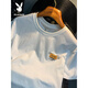 Playboy (PLAYBOY) white T-shirt men's summer new high-end trend printed T-shirt American light luxury Xinjiang cotton comfortable short-sleeved T-shirt Green [JSW9906 Mint Green] 4XL suitable for 166-180Jin [Jin equals 0.5 kg] wear