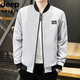 Jeep Spirit Jeep 2025 Spring and Autumn Chaqueta masculina Béisbol Menebal Caballa de gabardina informal delgada con al aire libre con guapo chaqueta de hombres 686 [Negro] M [sugerido 80-95 Jin [Jin es igual a 0.5 kg]]]