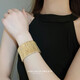 QUAMER Exaggerated Opening Wide Bracelet Women's 2025 New Bracelet Light Luxury Niche Exquisite Armband Bracelet Jewelry Gold-Style 1