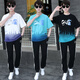 乐琪娅夏季青少年短袖T恤男孩衣服高中初中学生大童夏装帅气运动套装潮 白蓝色 套装TZ9226款 M 【70-90斤】