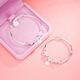 
KZDhello kitty 999 sterling silver foot silver bracelet female student bracelet cute kidie cat love gift women kitty lucky parent-child bracelet [children style] Z166 gift box same style