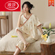 Langsha Sommer Kurzarm Pyjama Set Cotton Women's Dünne Sommer Neue chinesische Stil-Kumpel-Hosen können im Freien zu Hause sein Lzy9902 XL (vorgeschlagen 115-130jin [Jin gleich 0,5 kg])
