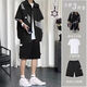 S.SOFEA summer short-sleeved work suit three-piece set for male students versatile handsome shirt suit two-piece set 1283 black + work suit XS