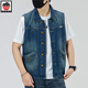 Aemape Apple Light Color de grande taille Vertinit vestime en denim pour hommes et femmes Brand de travail à la mode de printemps et d'été