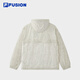 FILA FUSION Fashion Couple Woven Jacket 2025 Autumn New Sunscreen Cool Hooded Top Cloud White-WT 3XL 190/108A/XXXL