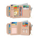 
TAOMICMIC new women's stone pattern short wallet simple two-fold foldable zipper multi-card leather black Y9227