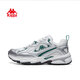 Zapatos de mujer Kappa Zapatos de papá 2025 Summer Nuevas zapatillas de deporte gruesas de lana gruesa Mesh transpirable zapatos casuales de vapor gris/Erhound White 37