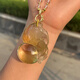 
Allied high-quality natural citrine nine-tailed fox general looking at the moon fox pendant sweater chain set women's gift collection 12604 hand-engraved