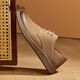 
Millies' new top layer cowhide men's shoes casual retro flat tilted toe shoes men's Birkenstock shoes U1503 yellow 41