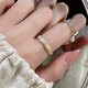 Lao Fengxiang Xiangyun 999 solid silver ring with gold markings, female element ring, national style new Chinese style wedding anniversary gift for girlfriend and wife, pure silver heart sutra scroll, gold painting ring with auspicious clouds