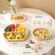 Beeshum Baby Mahlzeit Teller geteilter Teller Kinder Silikon ergänzende Lebensmittelschale Cartoon Anti-Fall-Saugbecher Baby Tabelle Export Ins Style weiße Platin-Silikonmahlzeitplatte