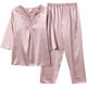 Pajamas de mère d'âge moyen du printemps et d'été modal pour les femmes peut porter de la soie belle-mère. SETT DE SILICE DE SILK MINE SET pour les personnes d'âge moyen et les personnes âgées ARM683 Rose clair 2xl recommandé [120-145jin [Jin est égal à 0,5 kg]]]
