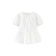 Mini Balabala Girls Pure Cotton Soft Puff Sleeve Short Sleeve Shirt Summer New Baby Sweet Top Pearl White 10201 120