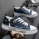 Changxiang Huili Leinwandschuhe Herren Sommer atmungsaktive Schuhe Vielseitige Studentin Klassische Stoffschuhe Sport lässig Stoffschuhe Leichte weiche Sohle Schuhe RF-G08 Blau 42