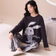 Lexi Beiyi Pajamas para mujeres Spring y Autumn Cotton Cartoon Linte Ropa de ropa para el hogar Wear afuera 673b 170 m 150-158cm 80-95Jin [Jin equivale a 0.5 kg]