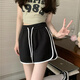 Miao Yijia Sports Shorts Women's Summer 2025 New Outerwear Black Casual Shorts Girls Big Pants High Waist Slim Versatile American Casual Simple Sports Shorts Gray One Size Recommended 120Jin Jin is equal to within 0.5kg