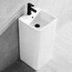 KOHLER Square column wash basin simple ceramic joint column basin bathroom vertical small wash 829 basin + black single cold faucet + ceramic drain